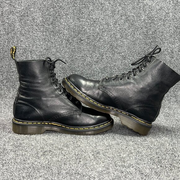 Dr. Martens 1460 Pascal Boots Women's Size 9 Black Virgin Leather Lace Up Combat - Picture 8 of 14